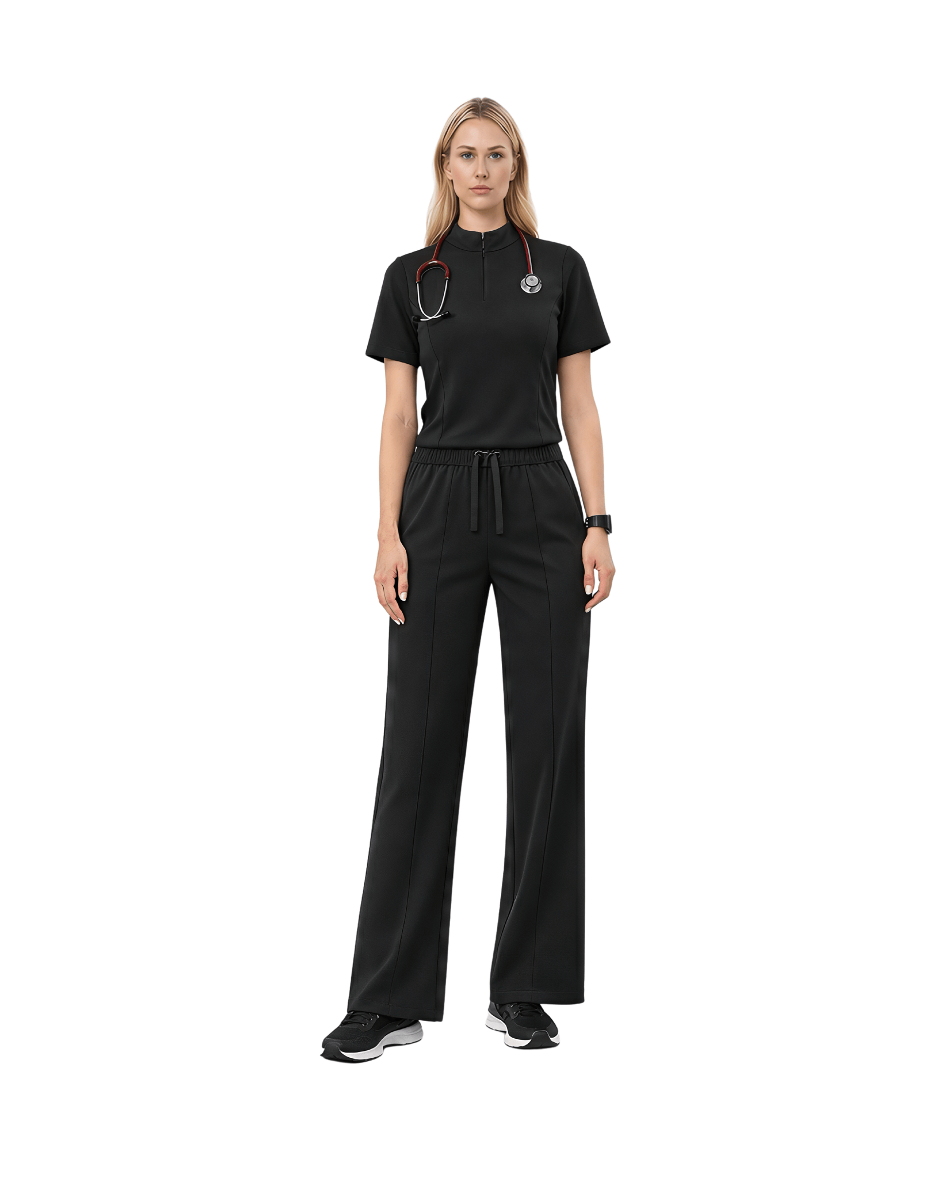 UltraSOFT uniforme infirmière femme noir scrubs médical F4 workwear santé Maroc