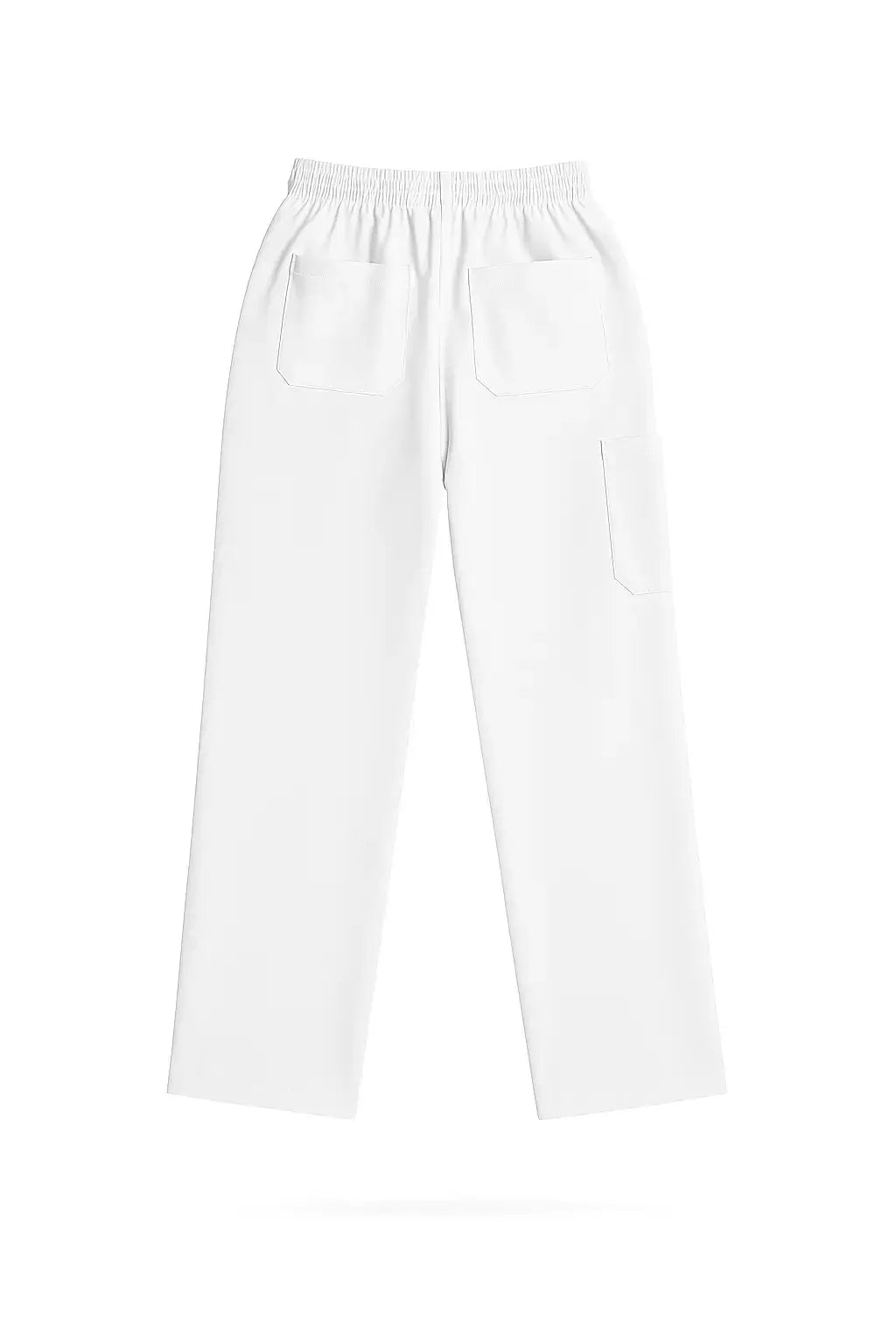 UltraSOFT white scrub pants M4 back view flexible medical uniform