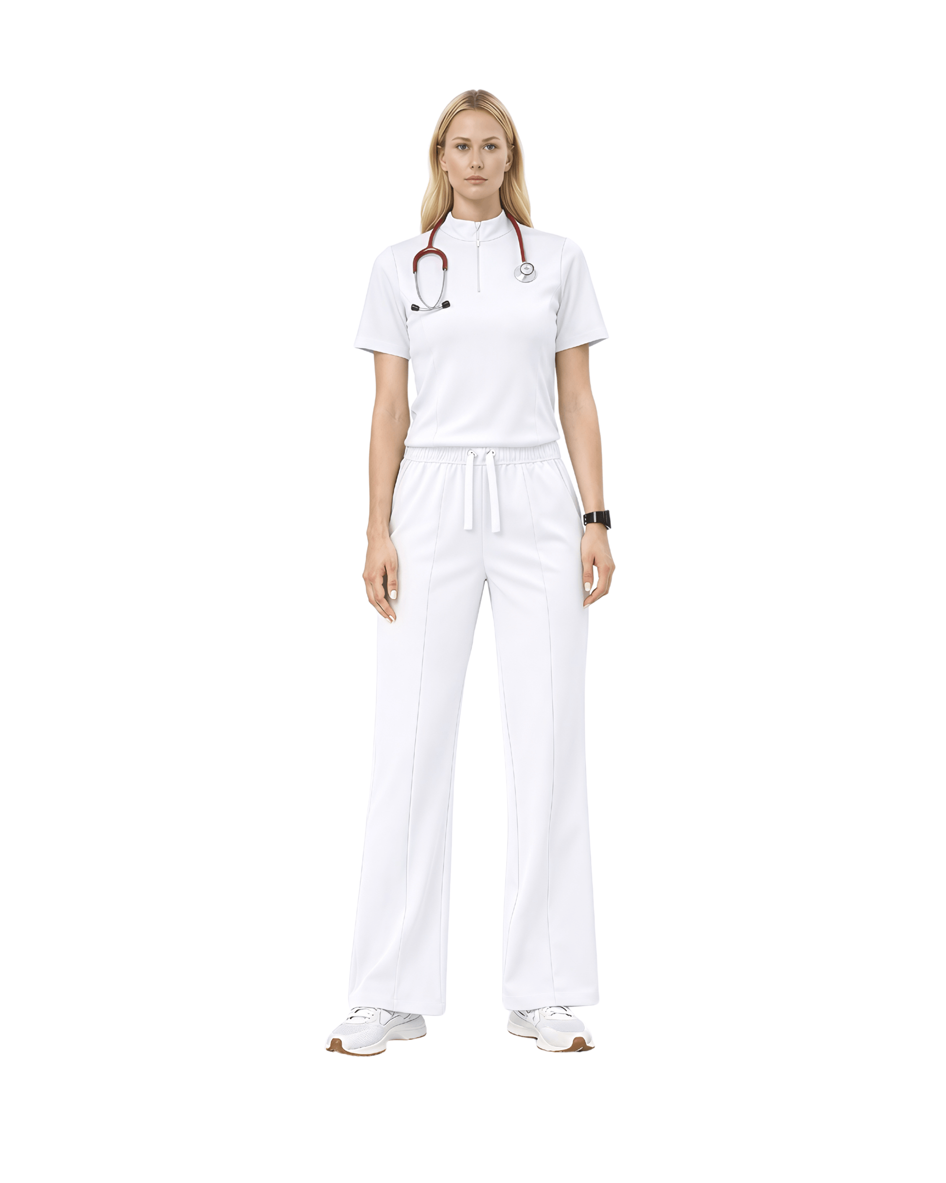 UltraSOFT white nurse uniform scrubs set for women F3 medical healthcare workwear