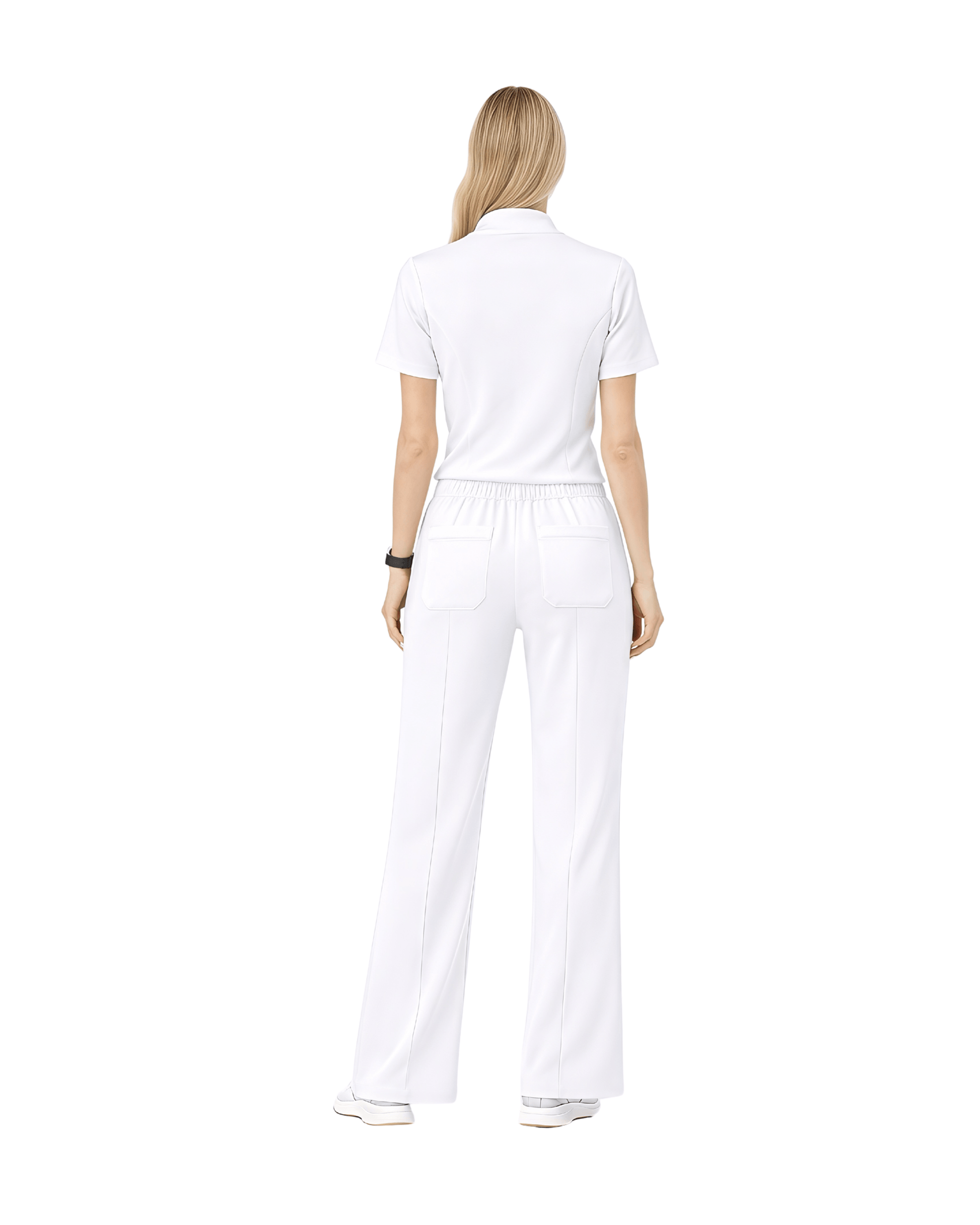 White nurse uniform scrub top for women F3 medical scrubs healthcare workwear front view